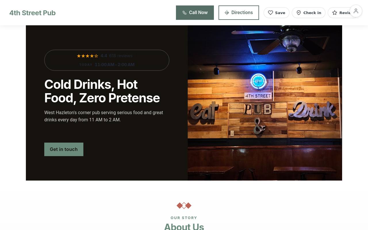 Preview of your live website