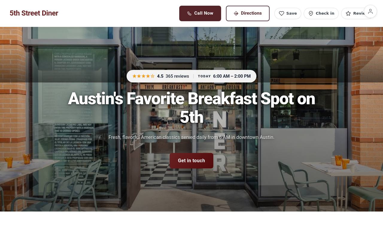 Preview of your live website