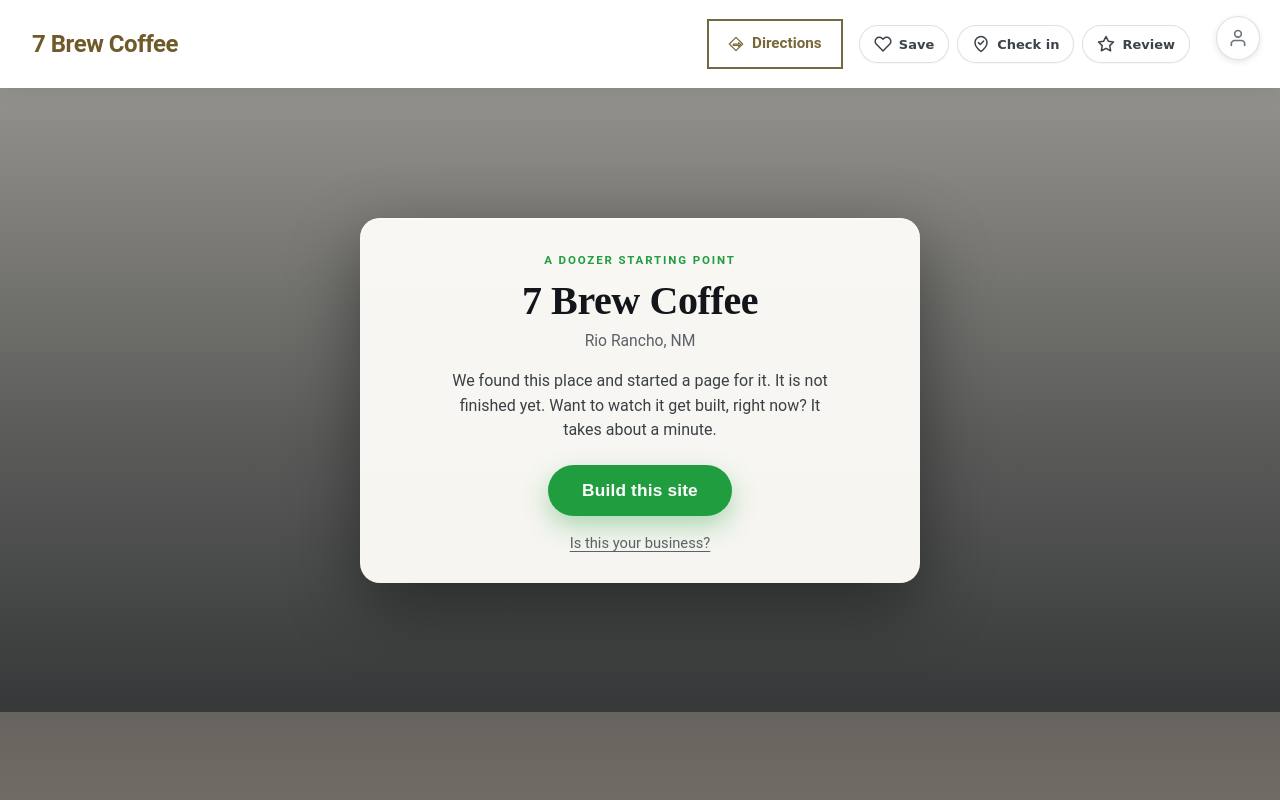 Preview of your live website