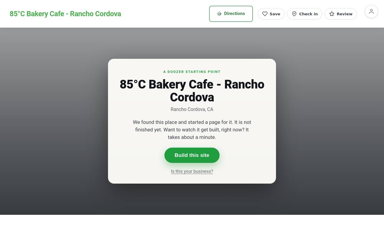 Preview of your live website