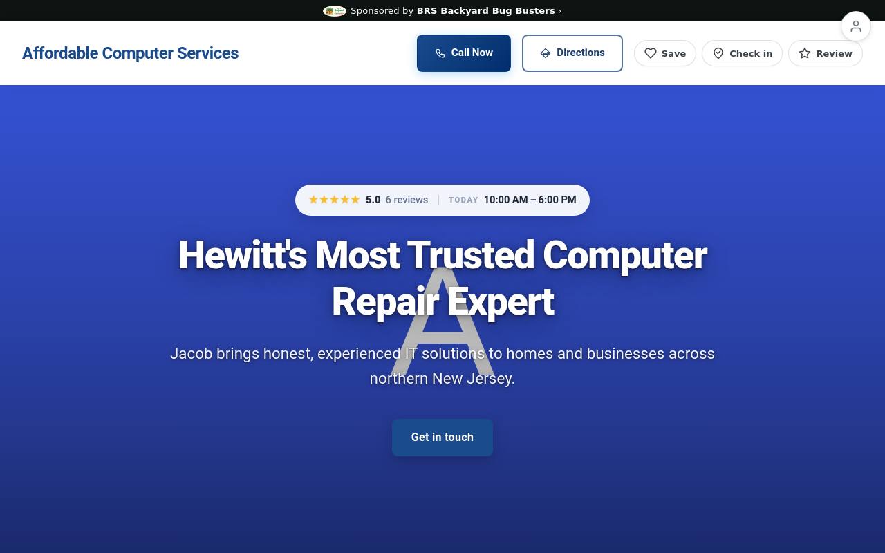 Preview of your live website