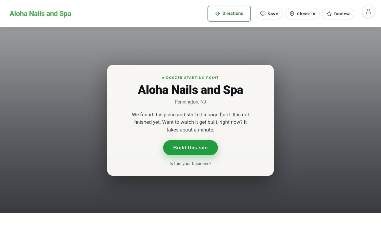 Preview of your live website