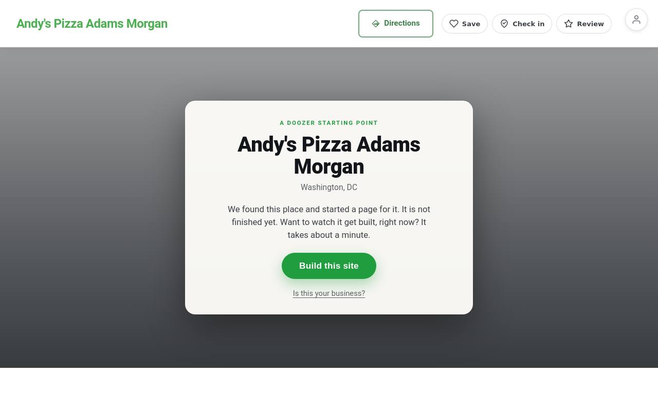 Preview of your live website