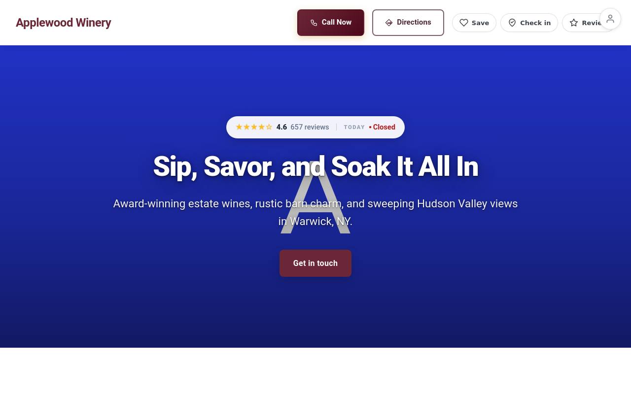 Preview of your live website