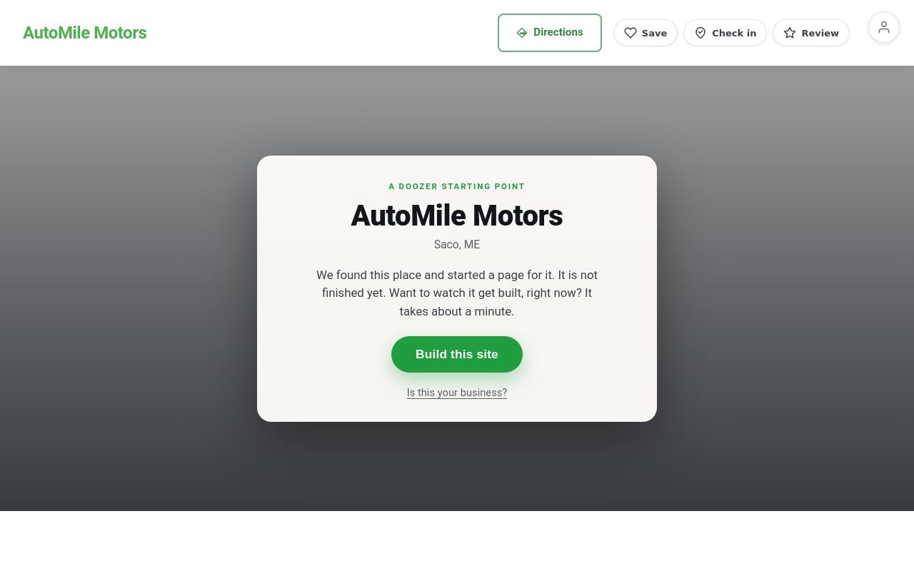 Preview of your live website