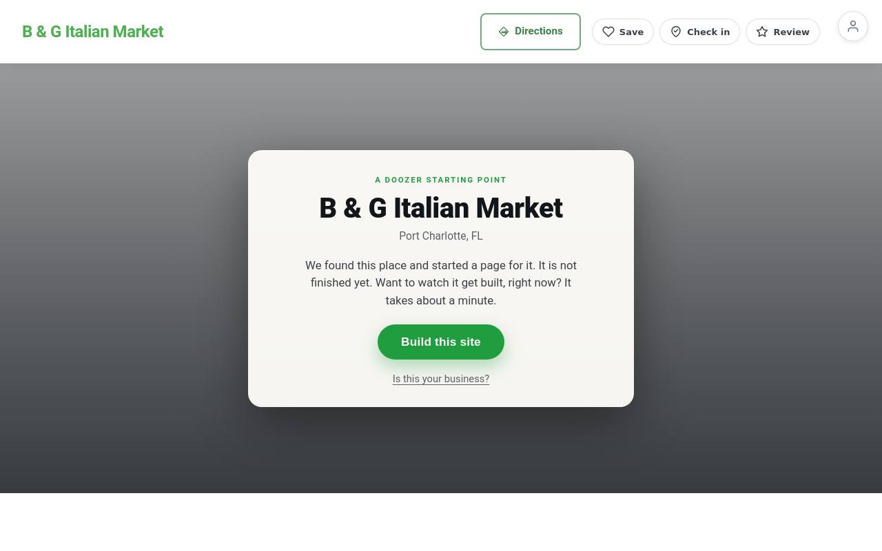 Preview of your live website
