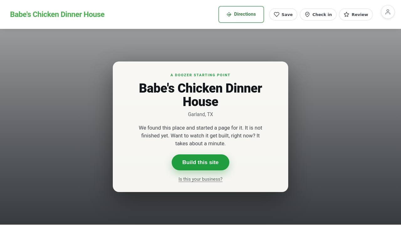 Preview of your live website