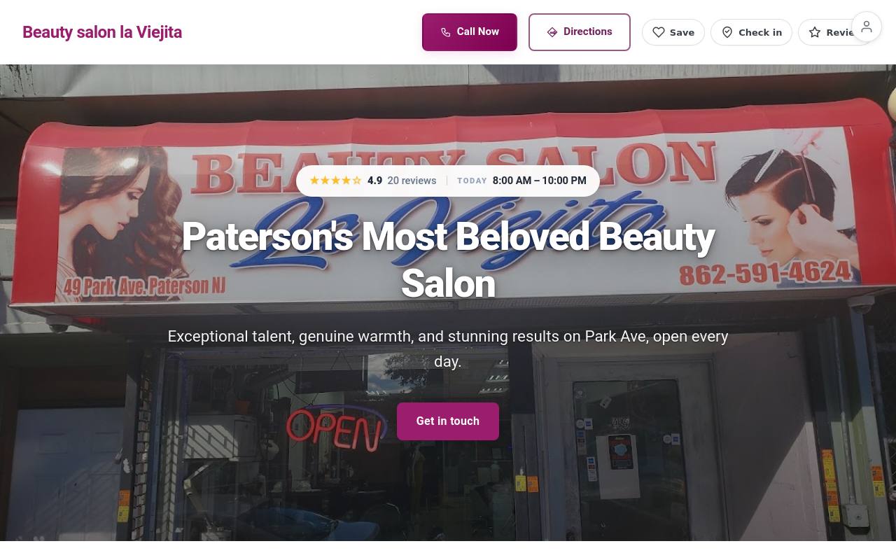 Preview of your live website
