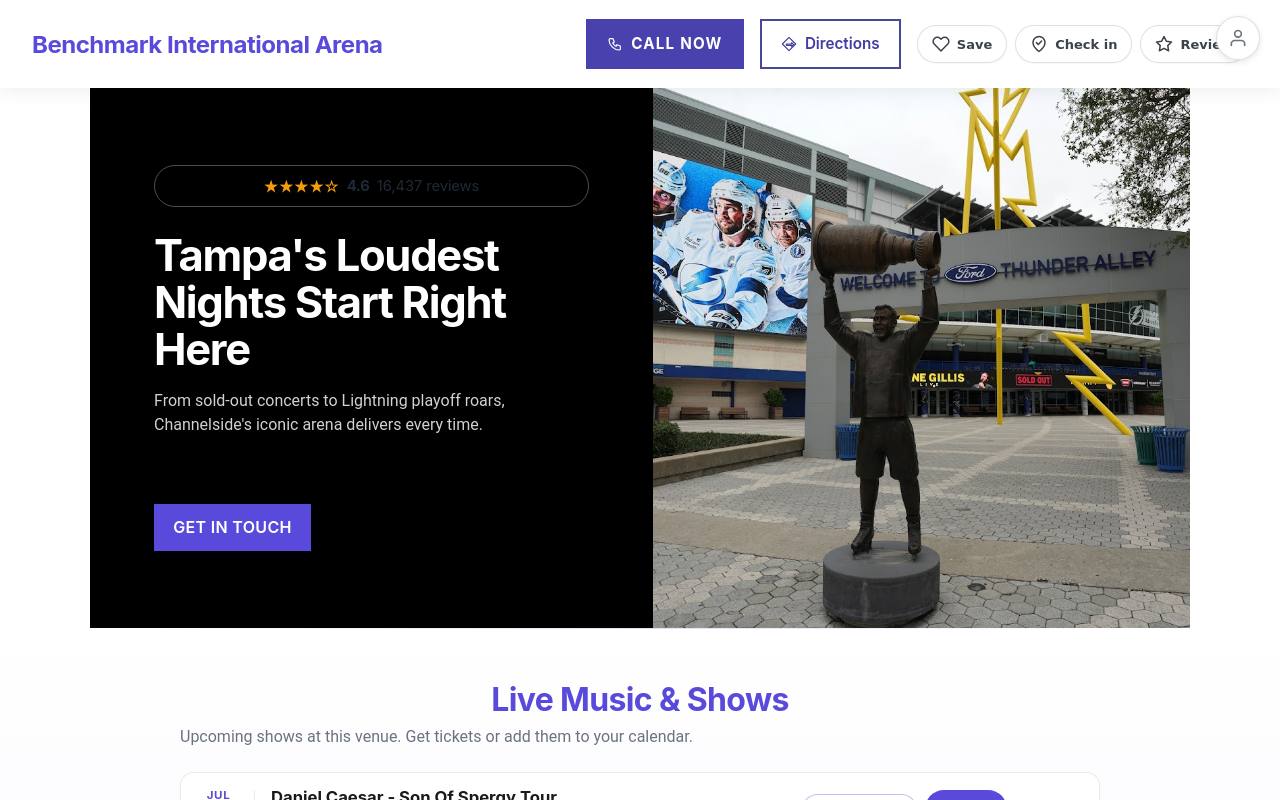 Preview of your live website