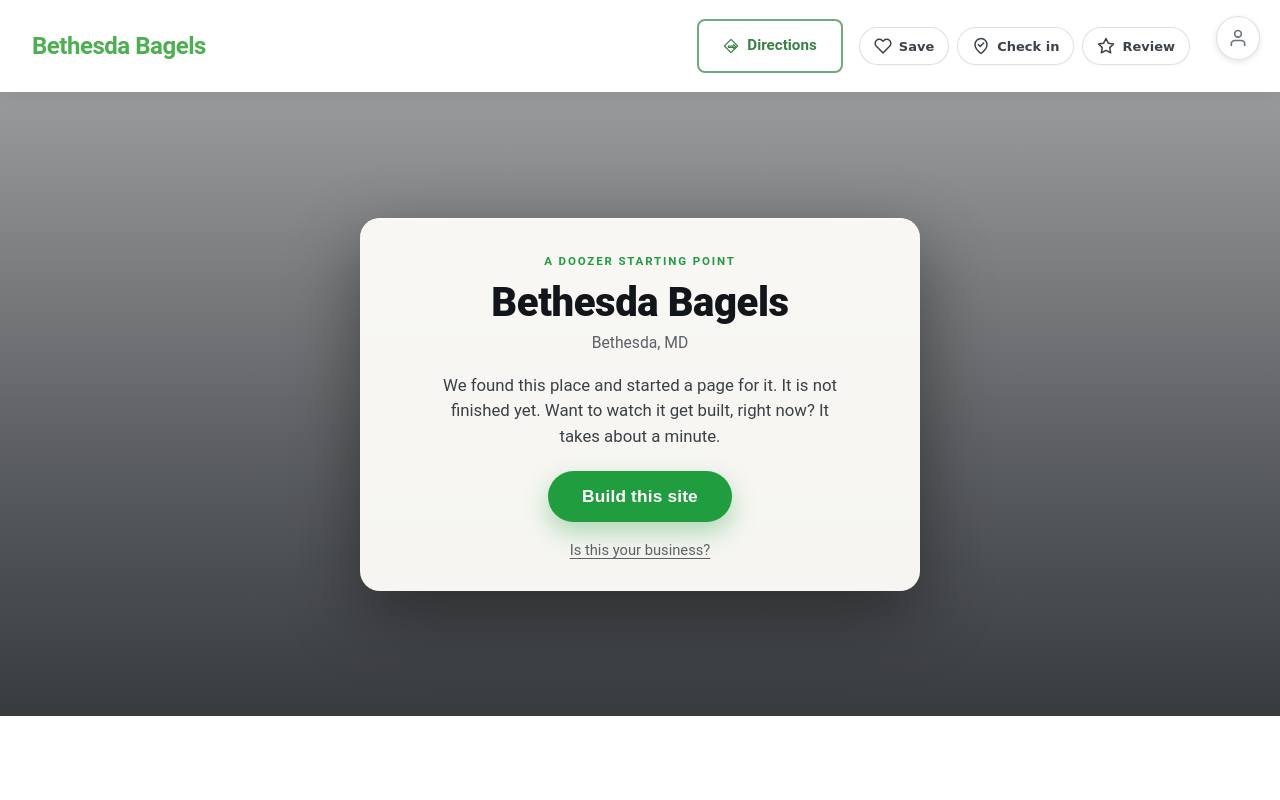 Preview of your live website