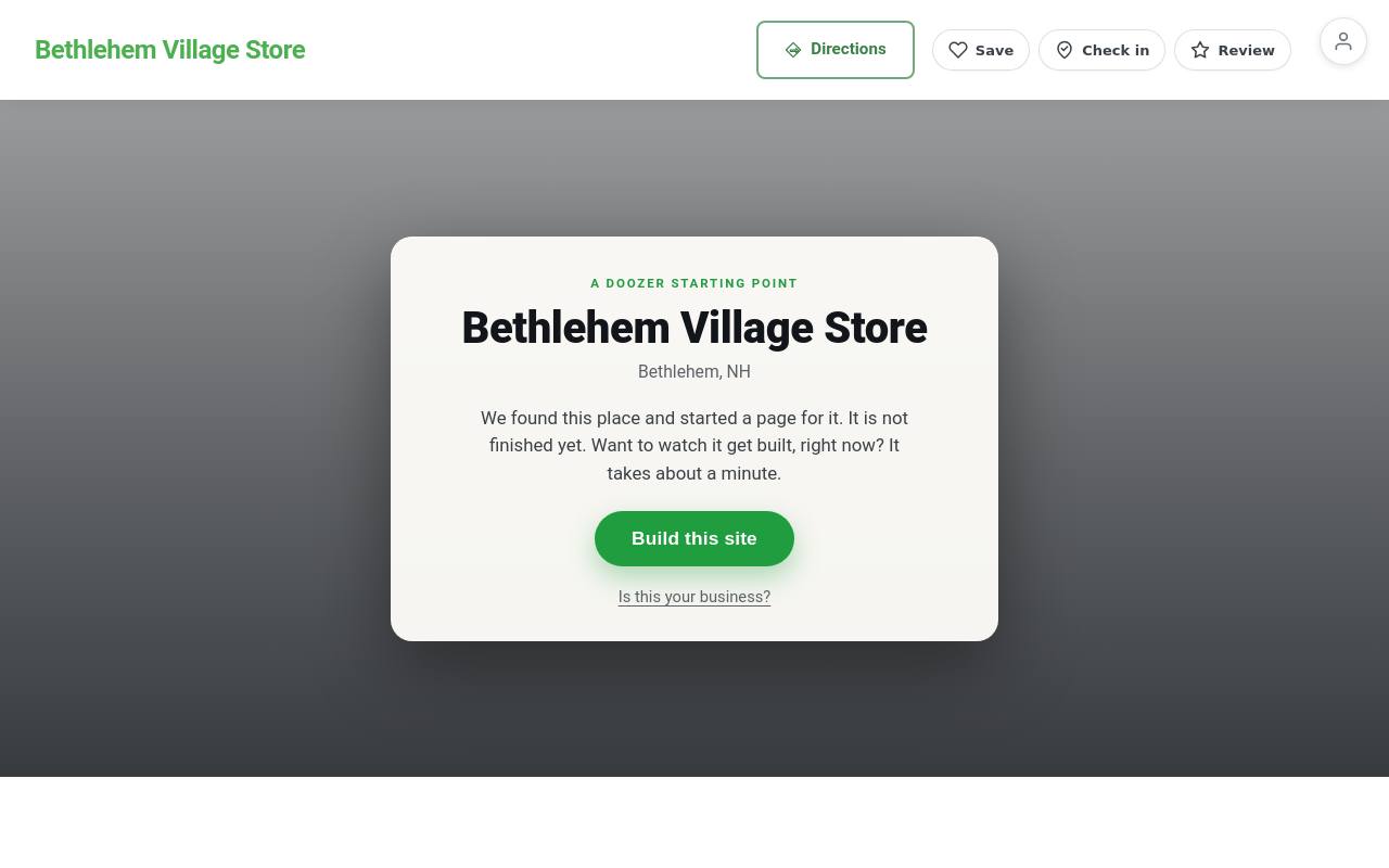 Preview of your live website