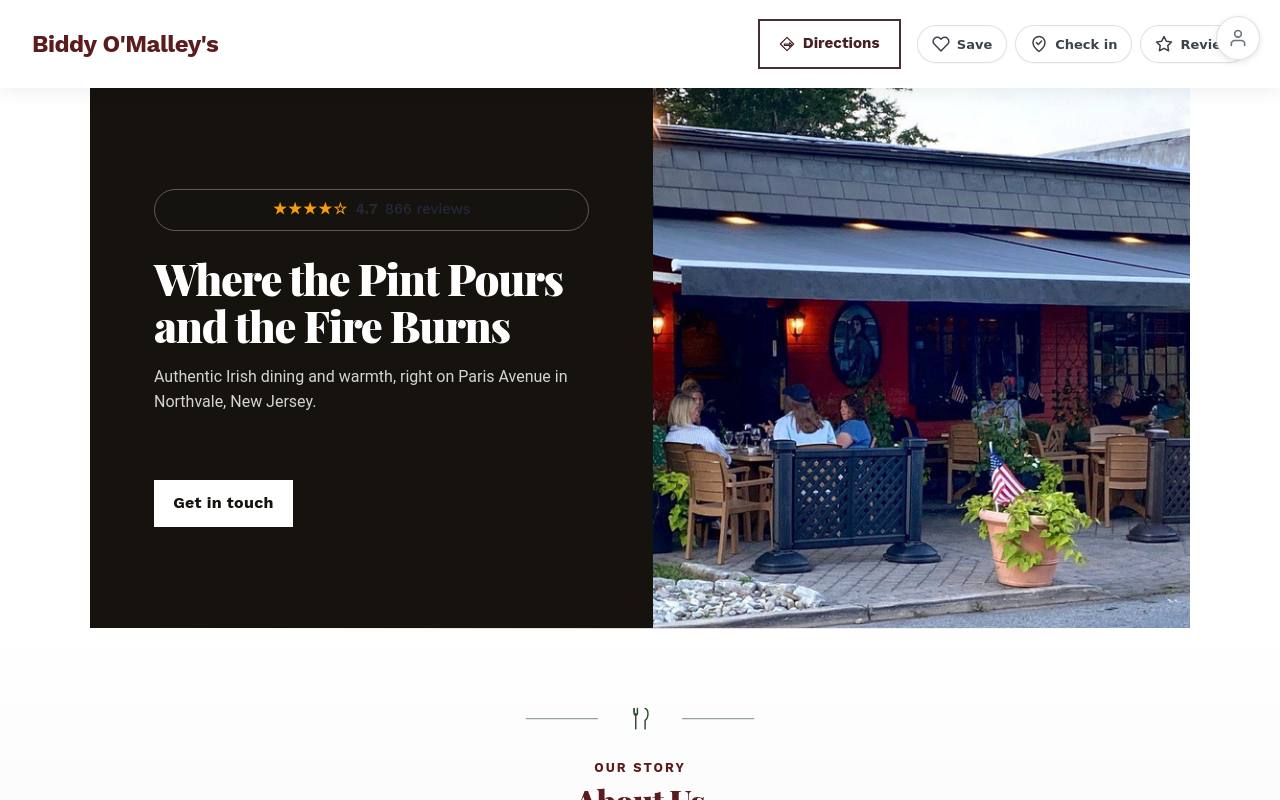 Preview of your live website