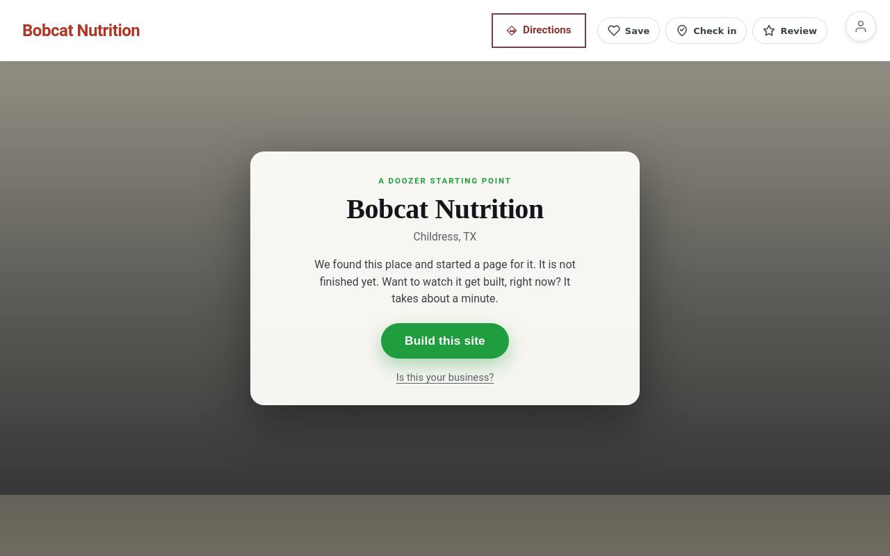 Preview of your live website