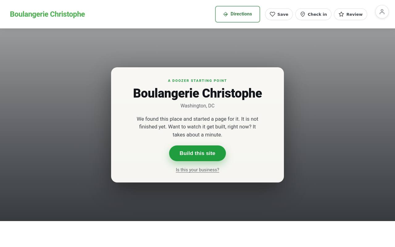 Preview of your live website