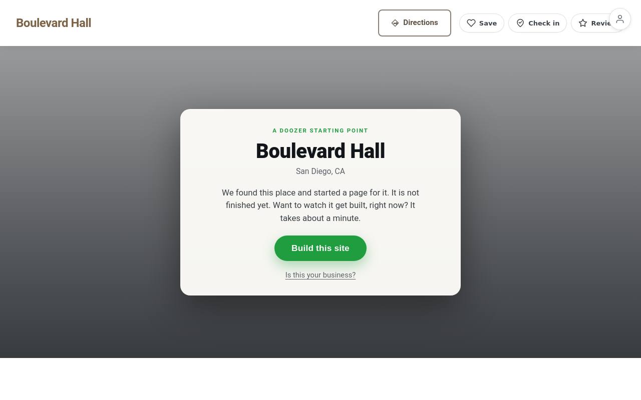Preview of your live website