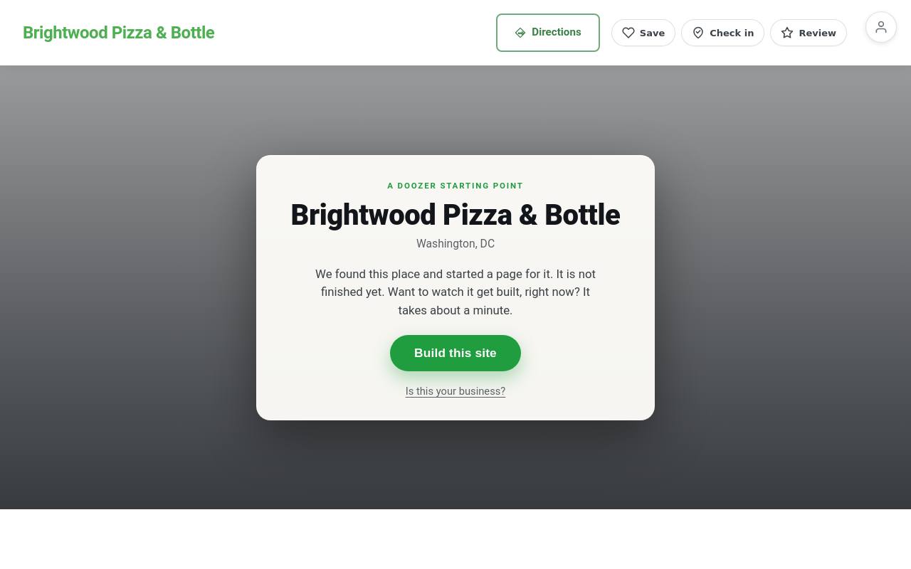 Preview of your live website