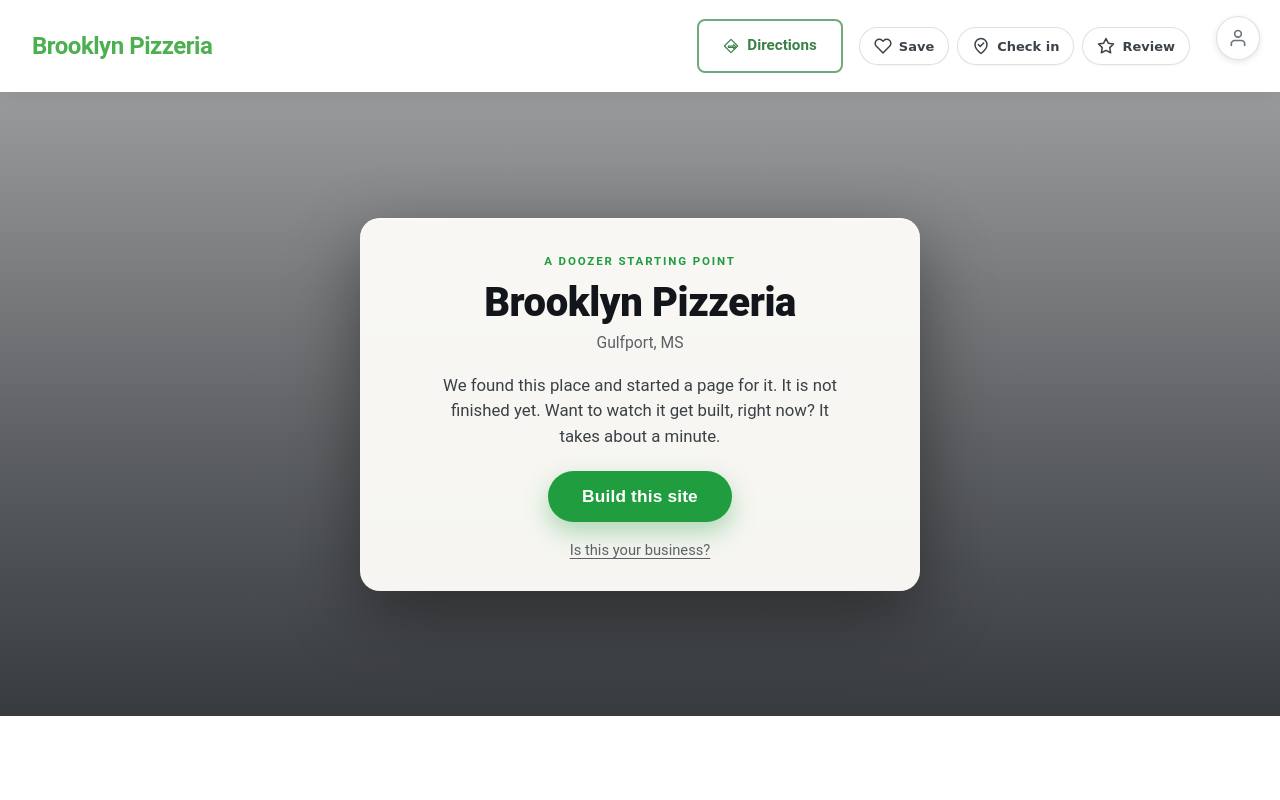 Preview of your live website