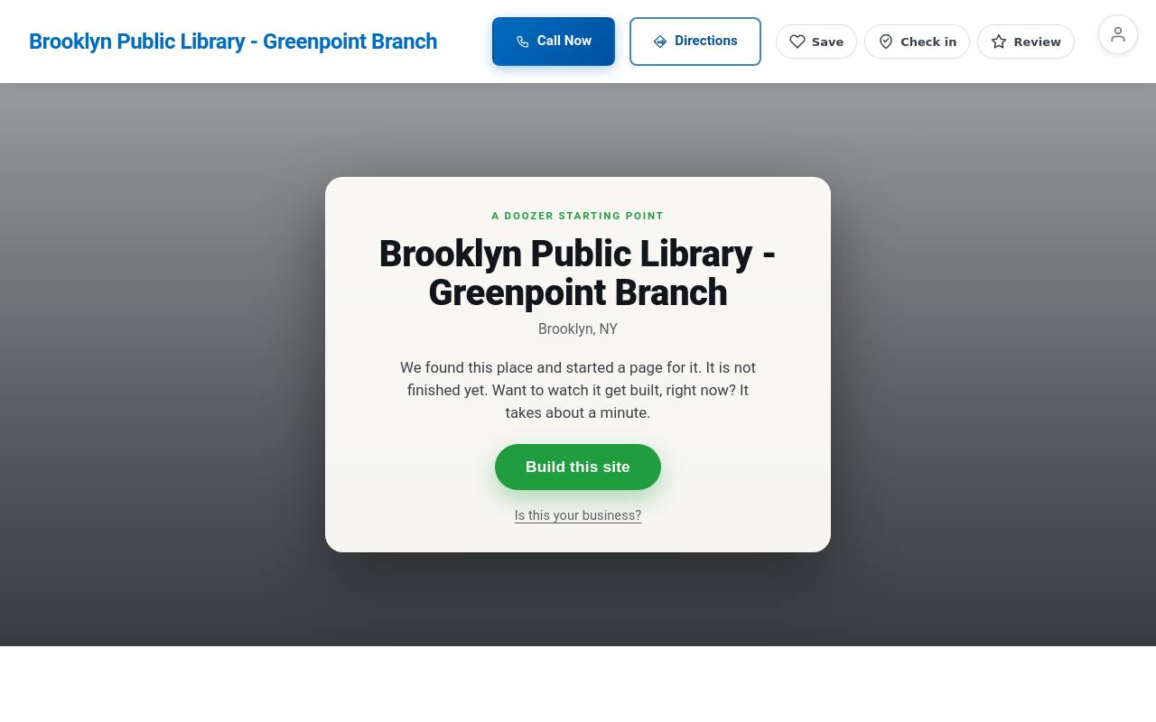 Preview of your live website