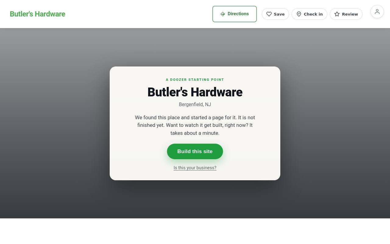 Preview of your live website