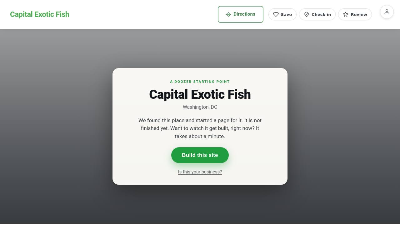 Preview of your live website