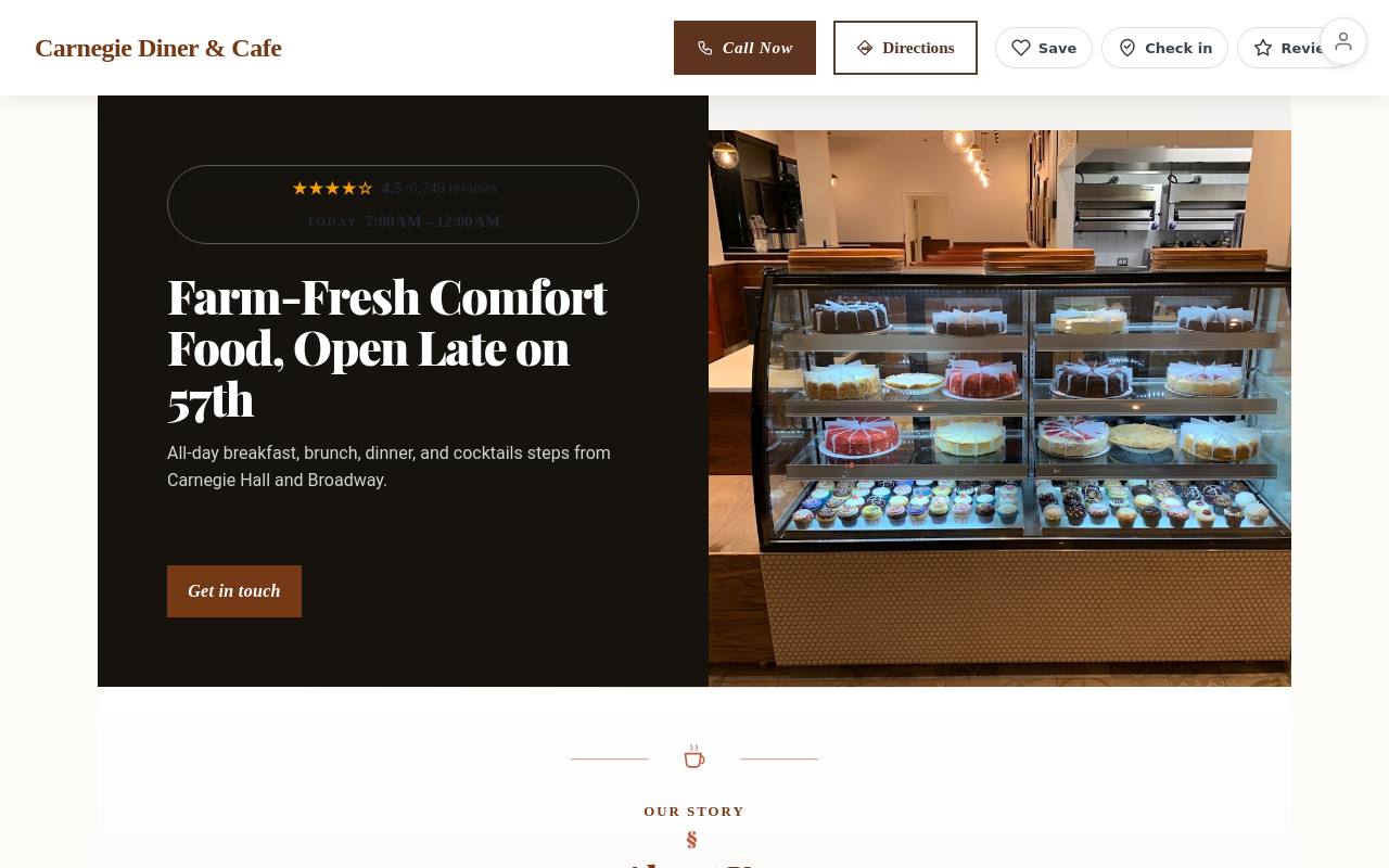 Preview of your live website