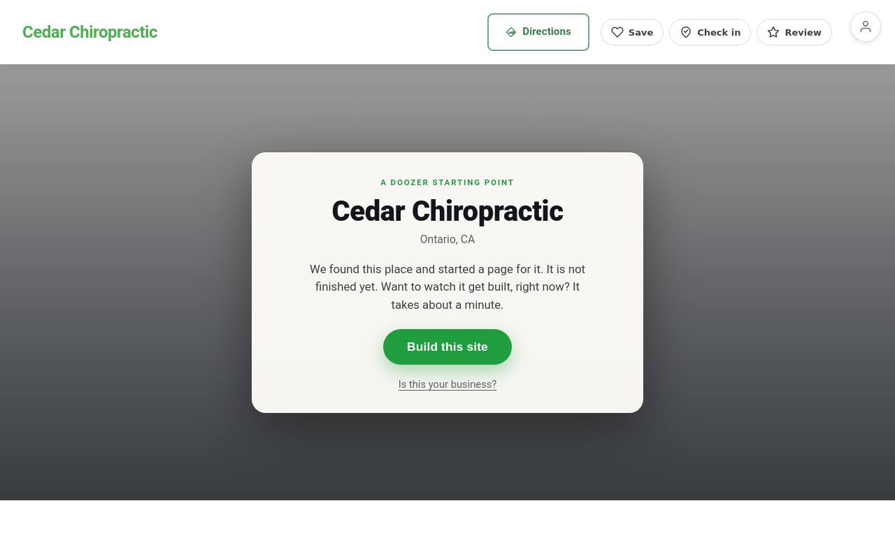 Preview of your live website