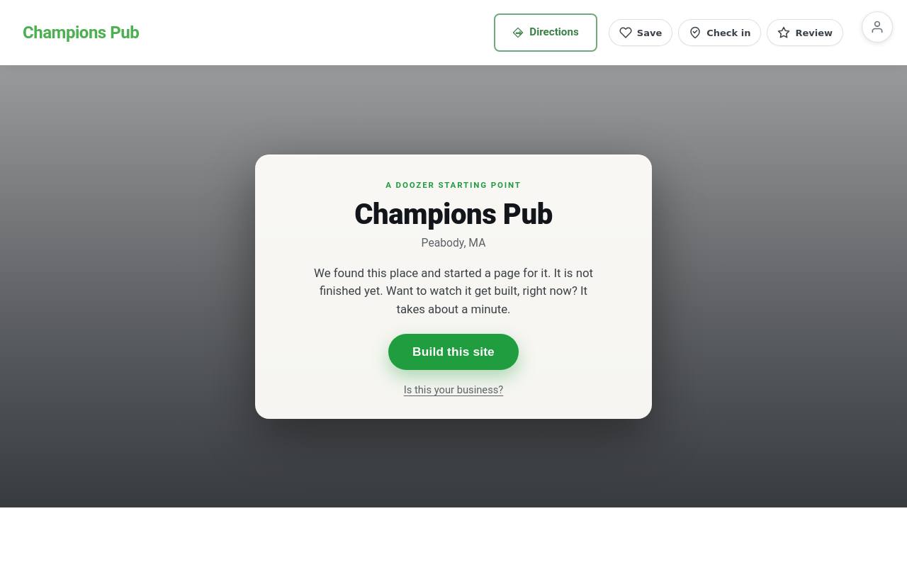 Preview of your live website