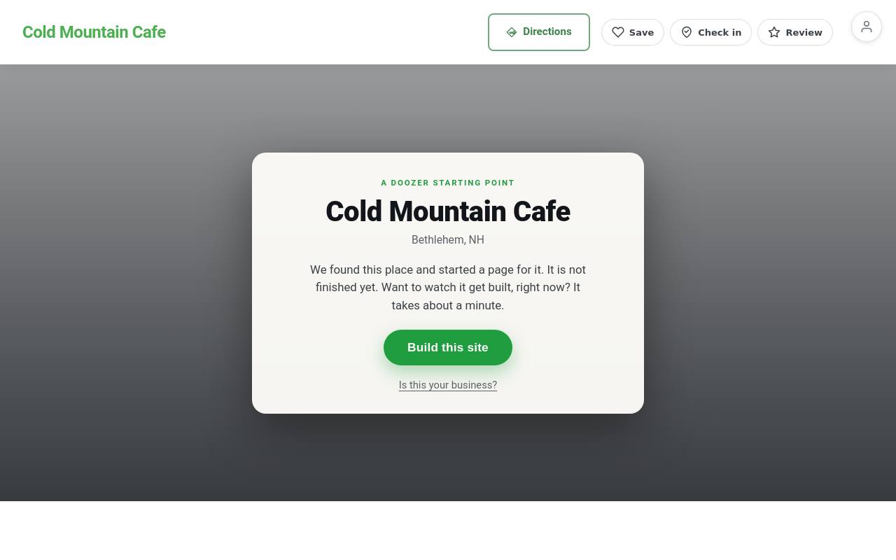 Preview of your live website