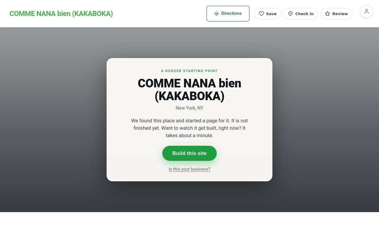 Preview of your live website