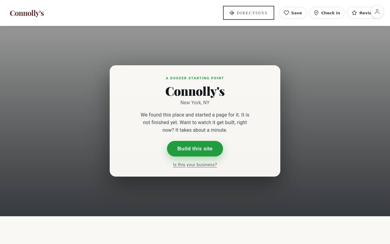 Preview of your live website