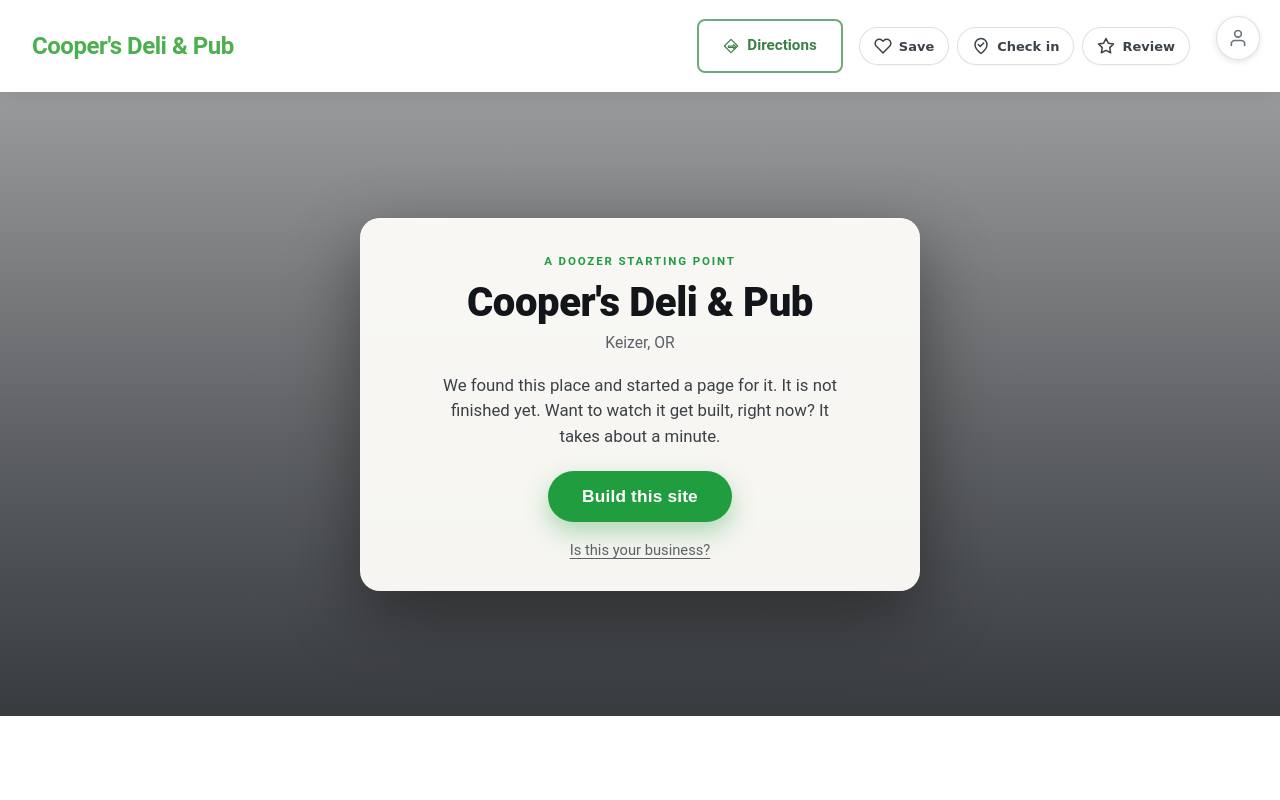 Preview of your live website