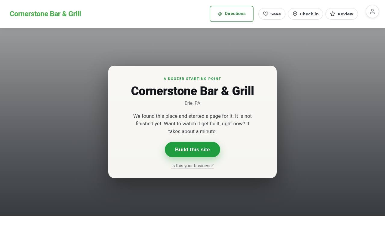 Preview of your live website