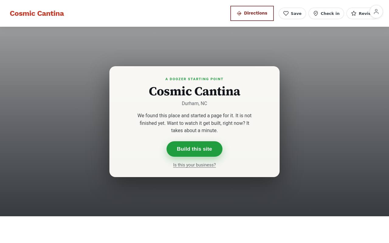 Preview of your live website