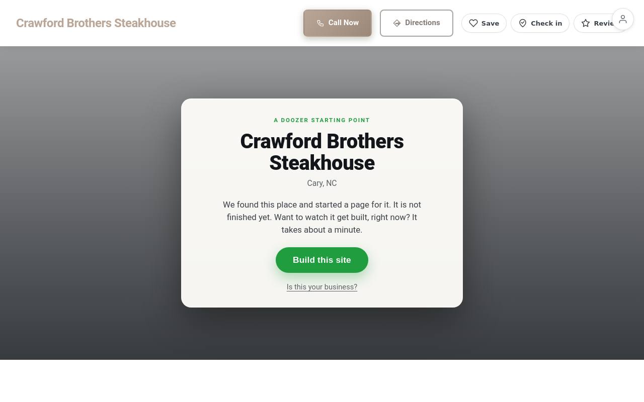 Preview of your live website