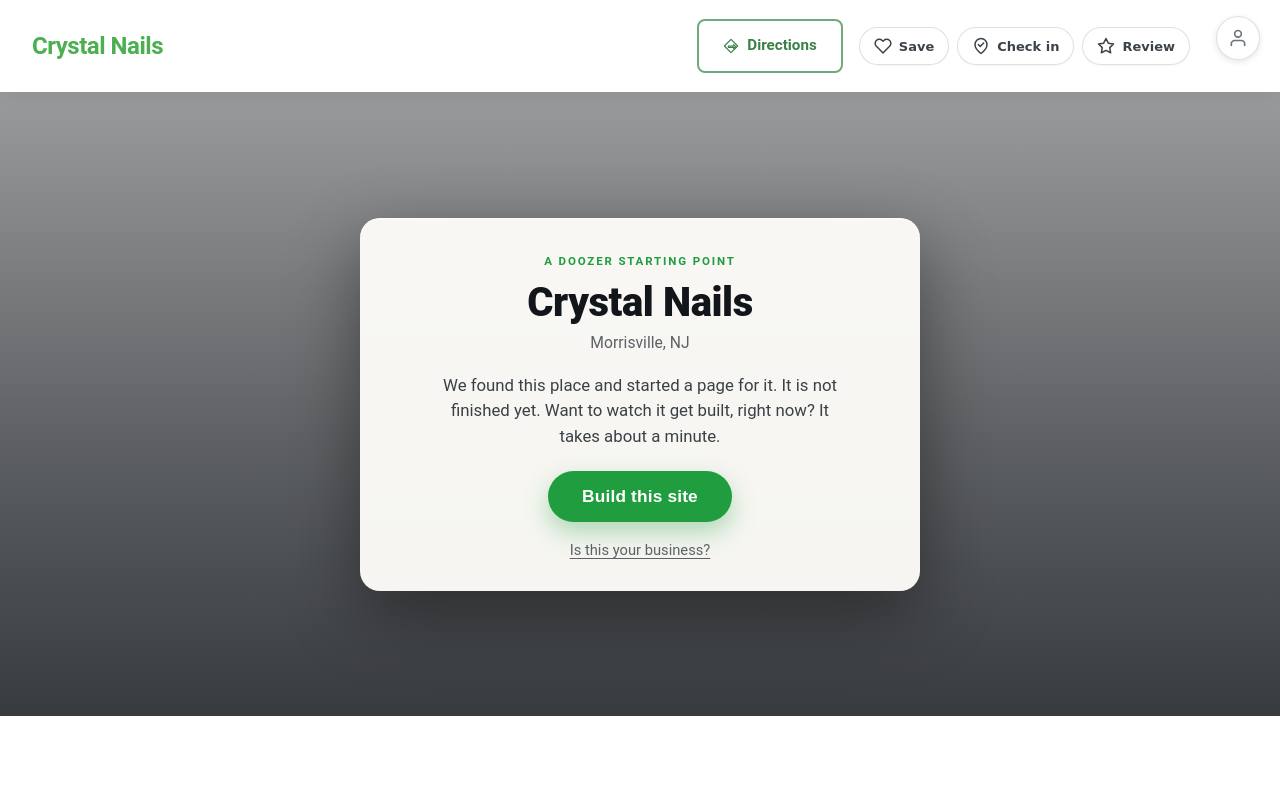 Preview of your live website