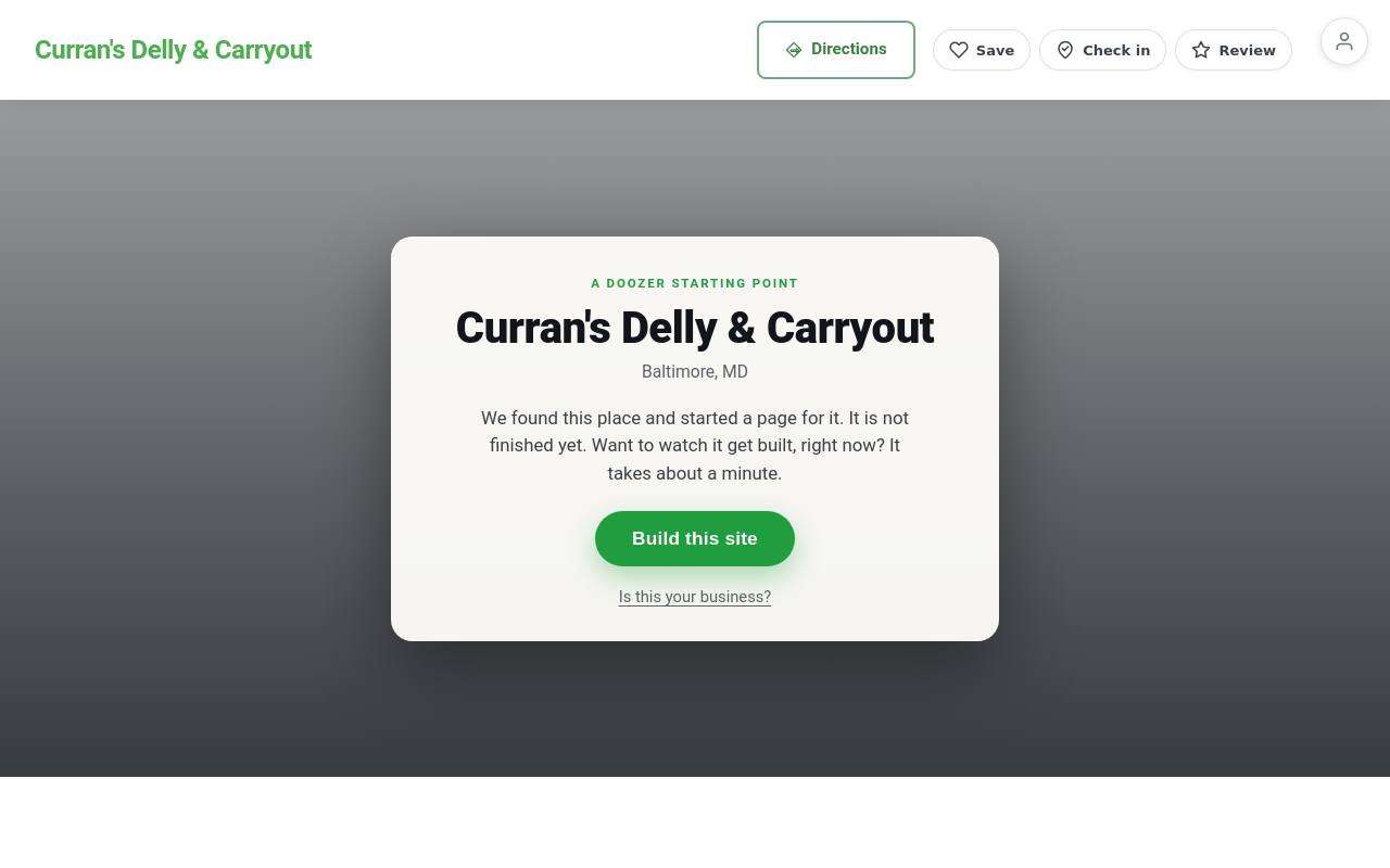 Preview of your live website