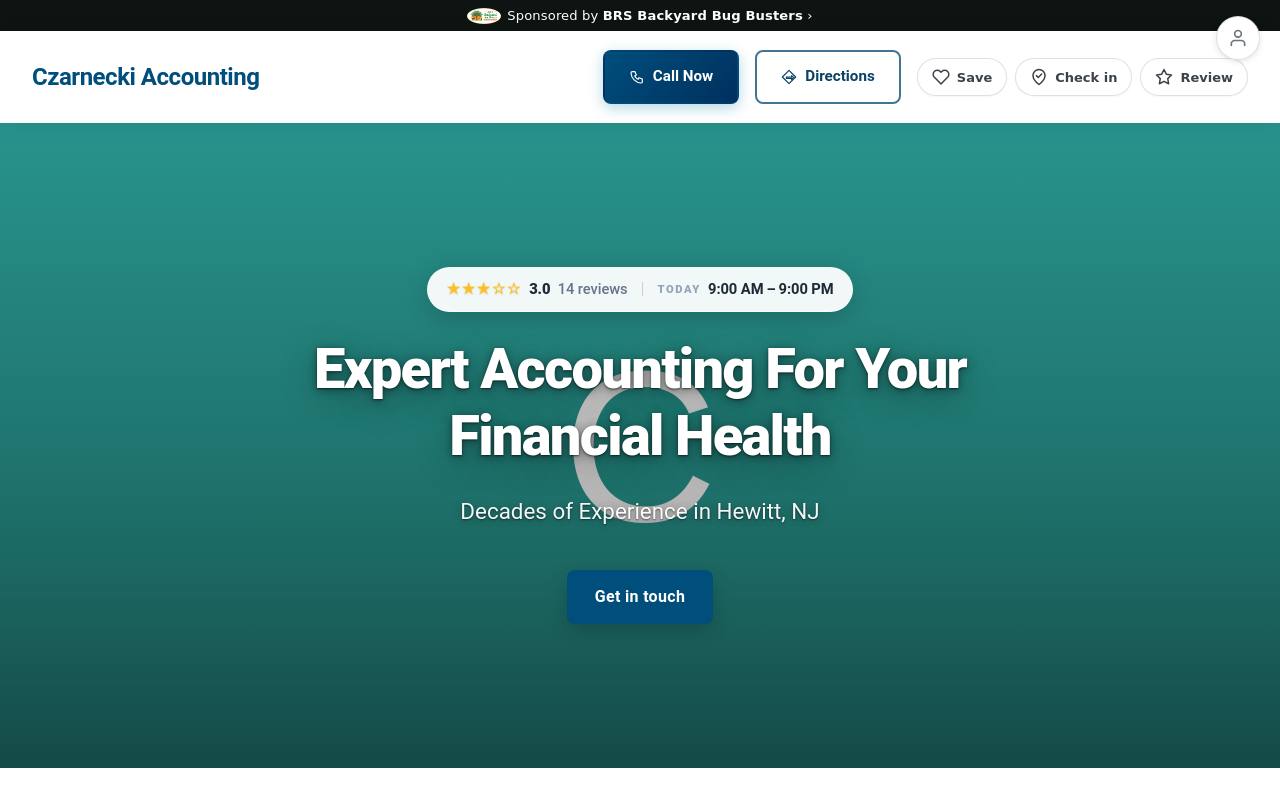Preview of your live website