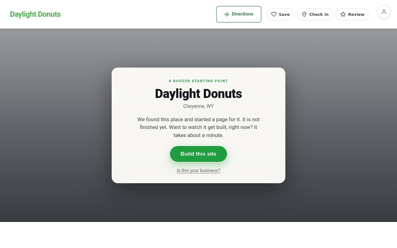 Preview of your live website
