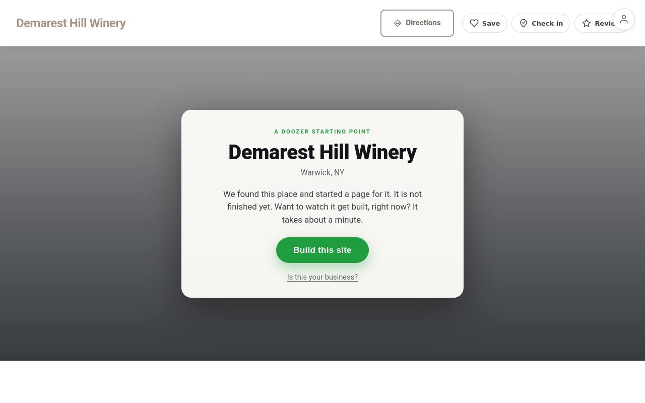 Preview of your live website