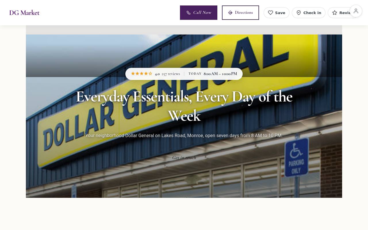 Preview of your live website