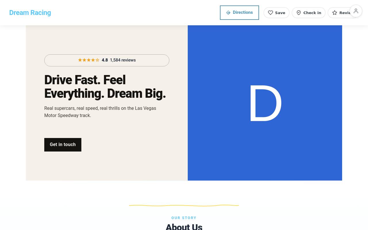 Preview of your live website