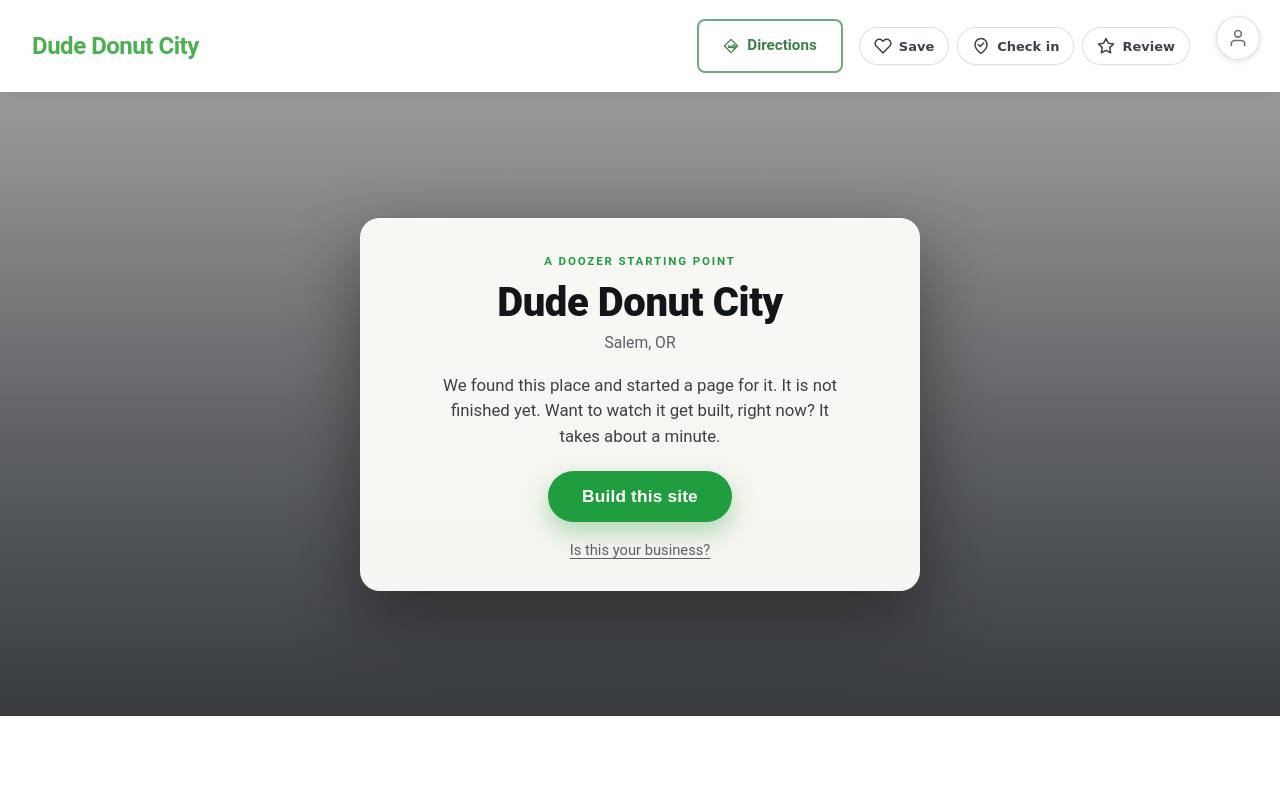 Preview of your live website