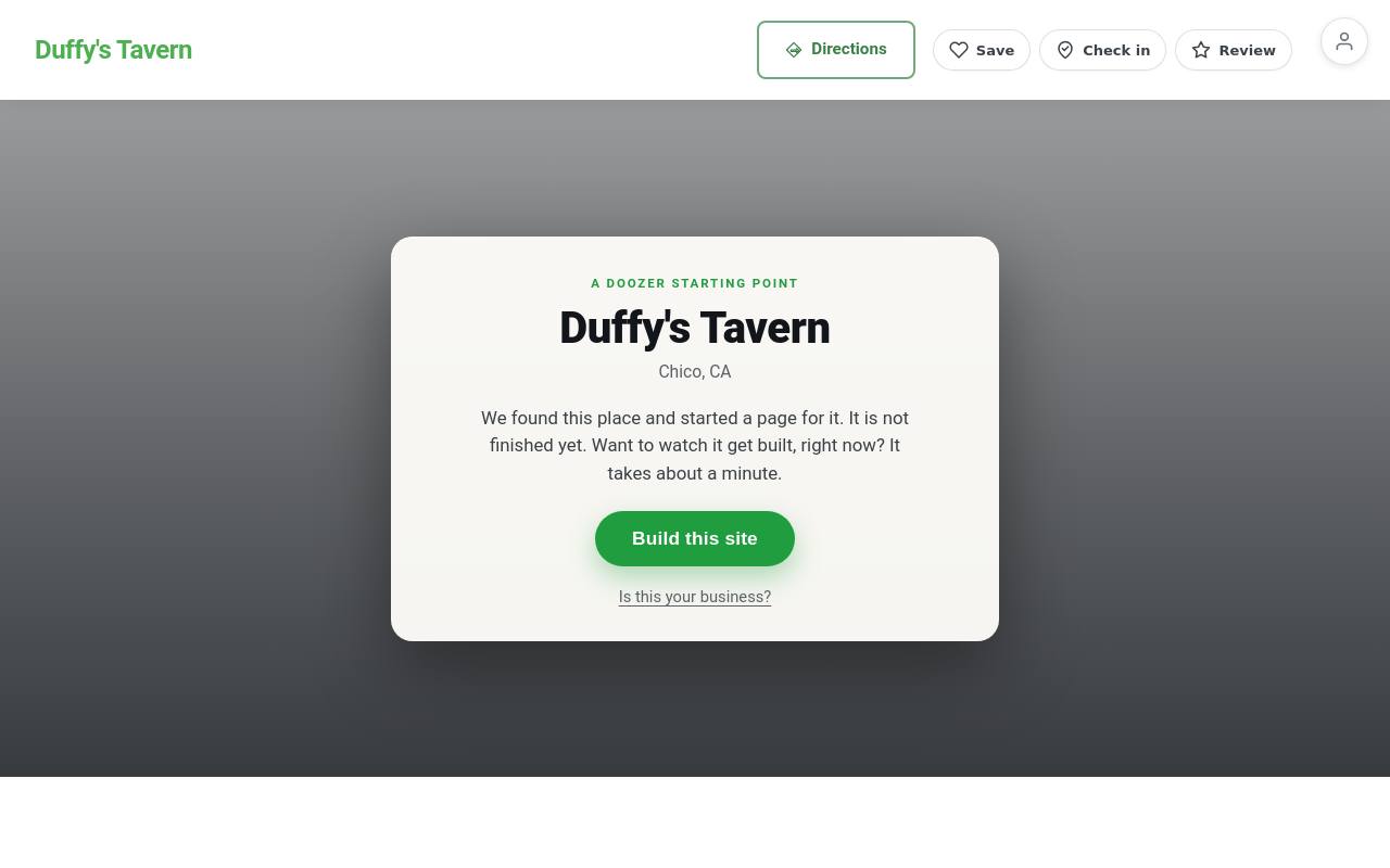 Preview of your live website