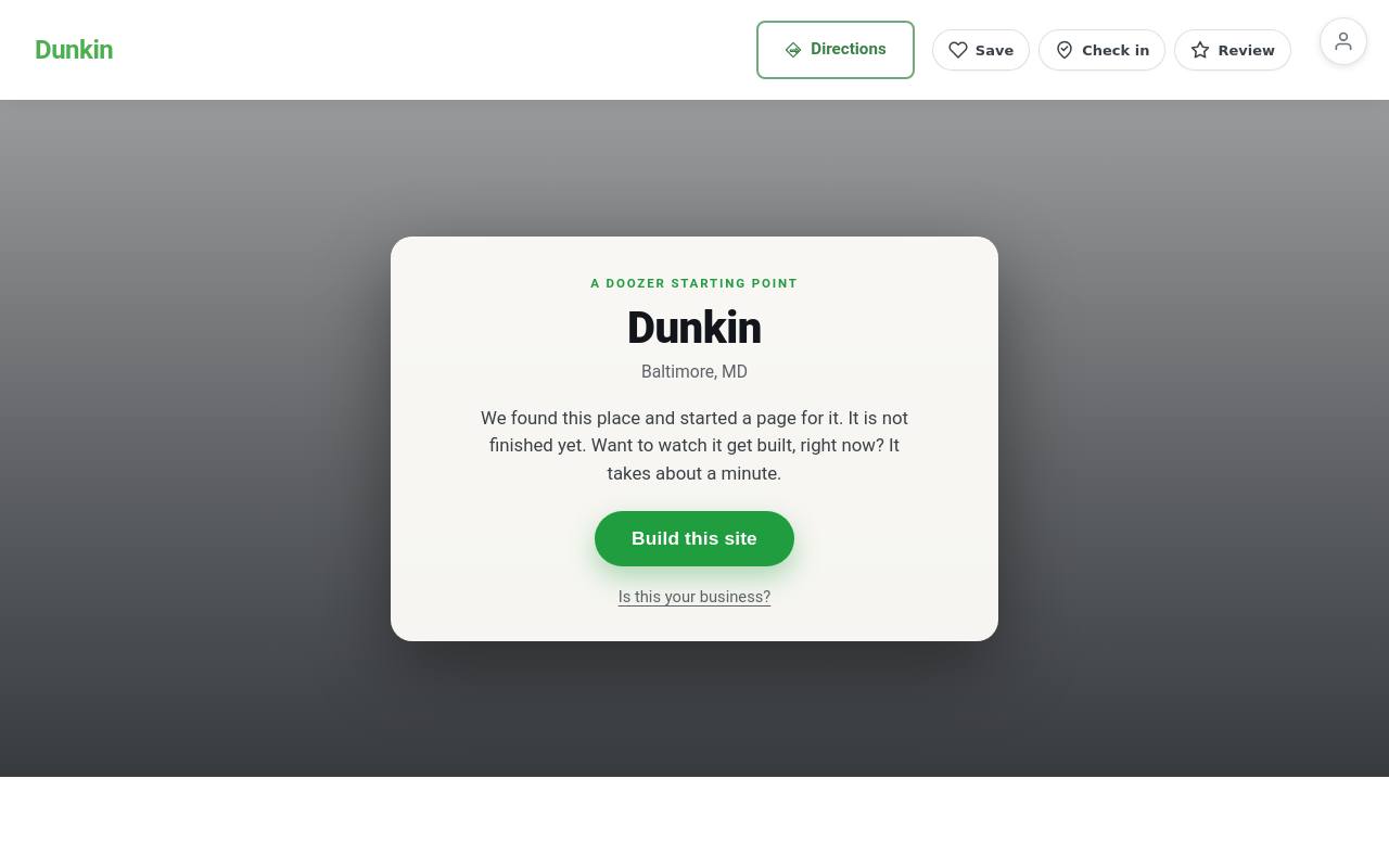 Preview of your live website