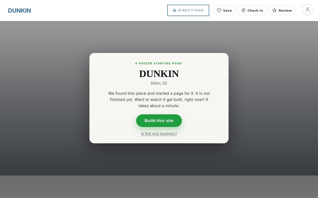 Preview of your live website