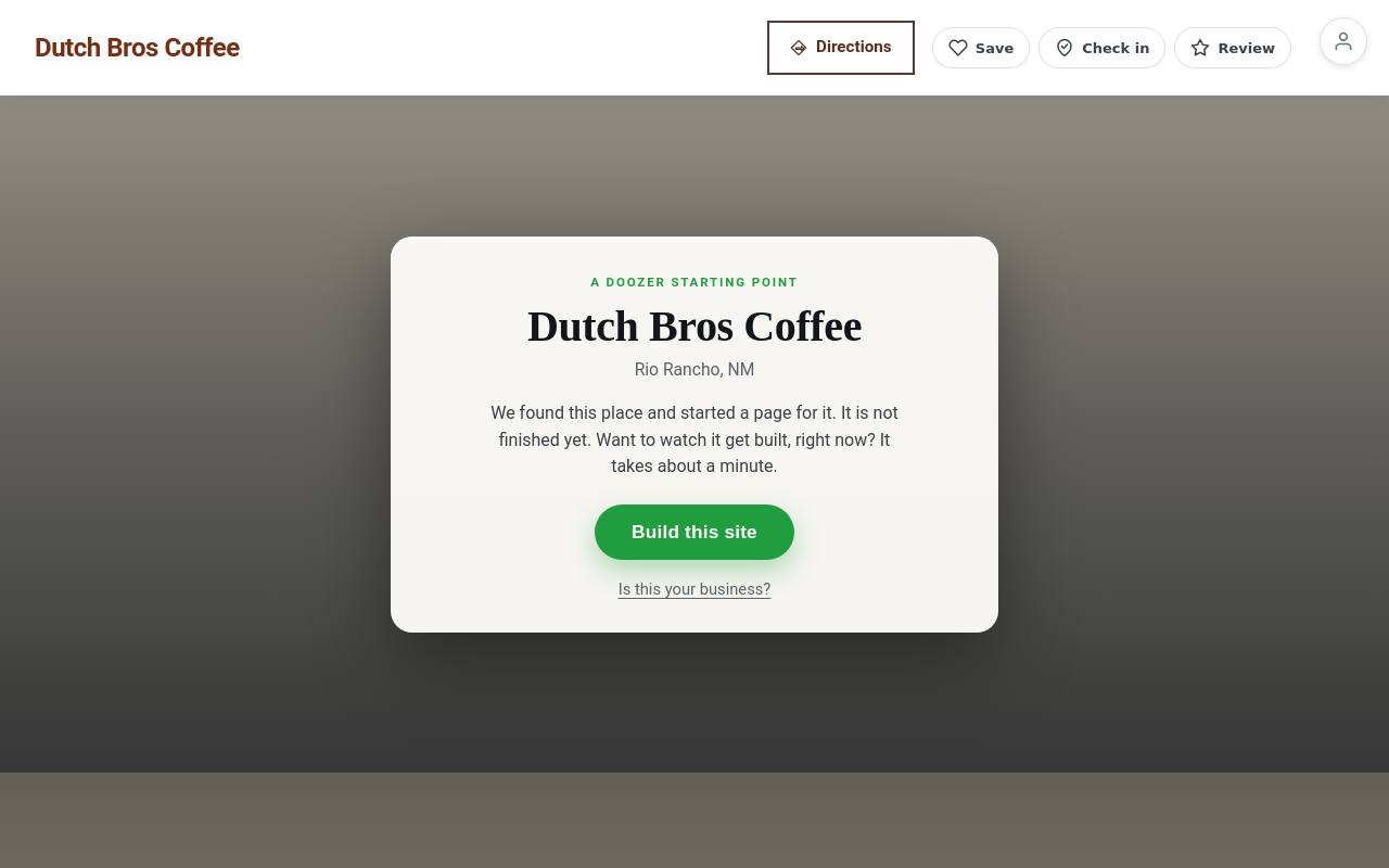 Preview of your live website