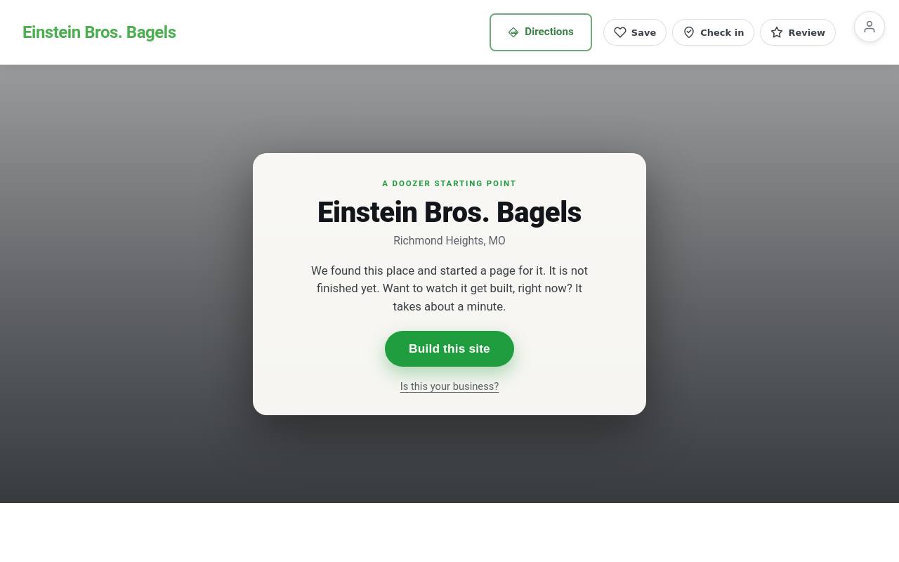 Preview of your live website