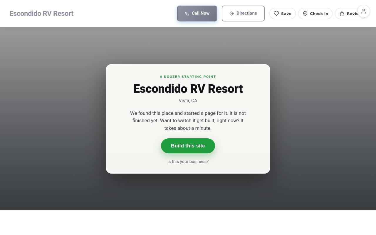 Preview of your live website