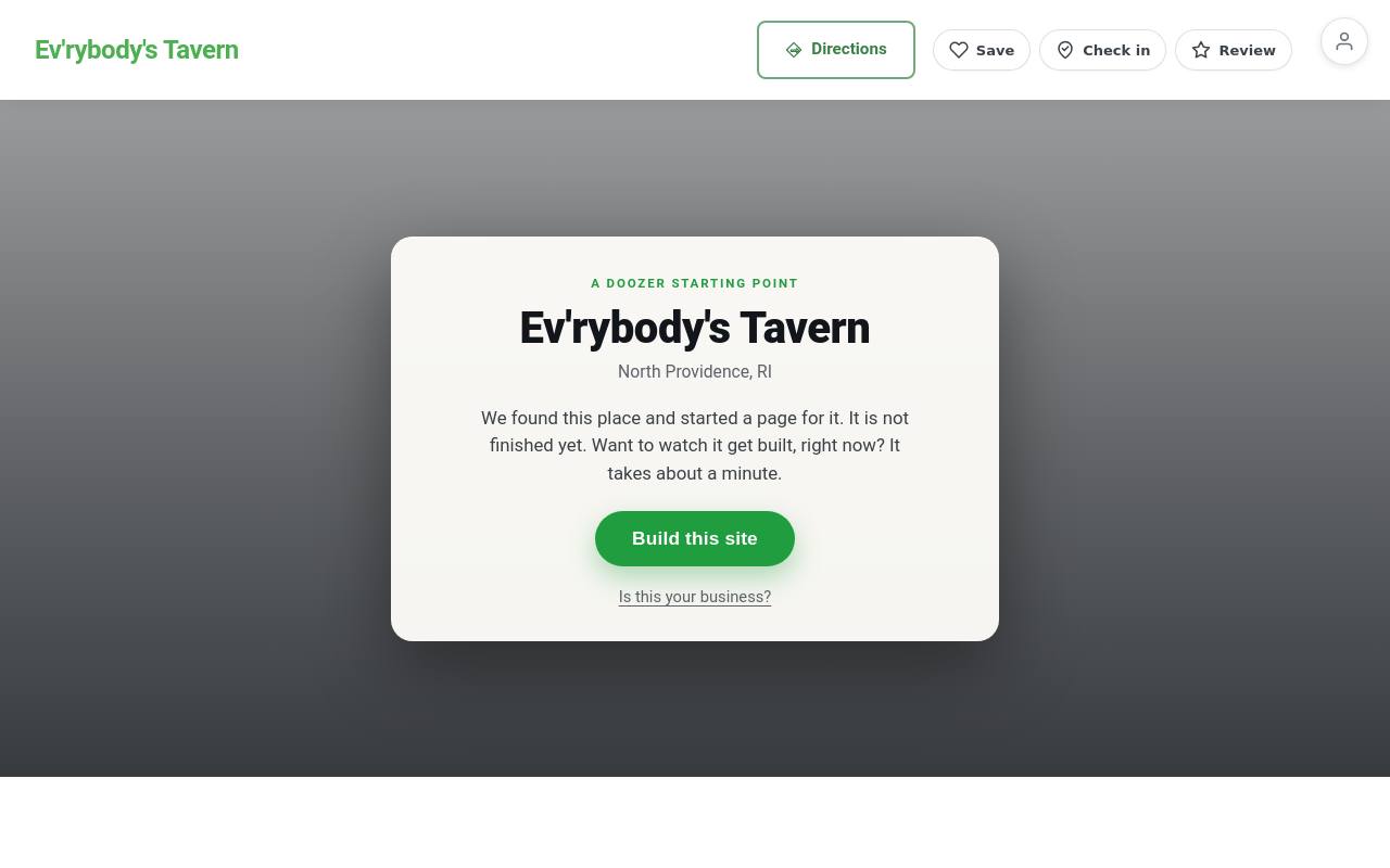 Preview of your live website