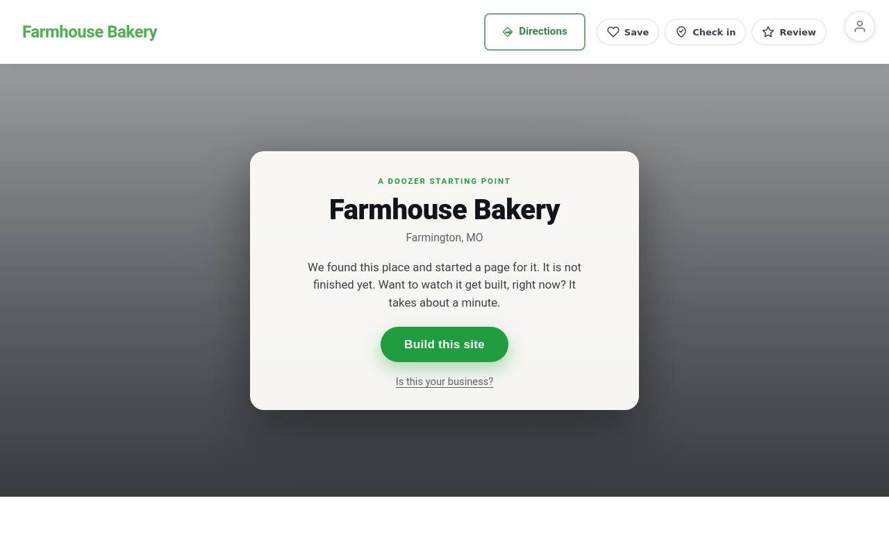 Preview of your live website